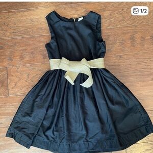 Crewcuts Black Dress with Gold Belt size 12 Girls